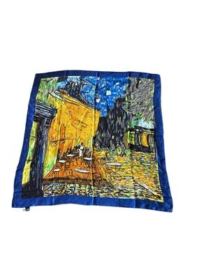 Dahlia silk Van Gogh “Cafe Terrace at Night” scarf